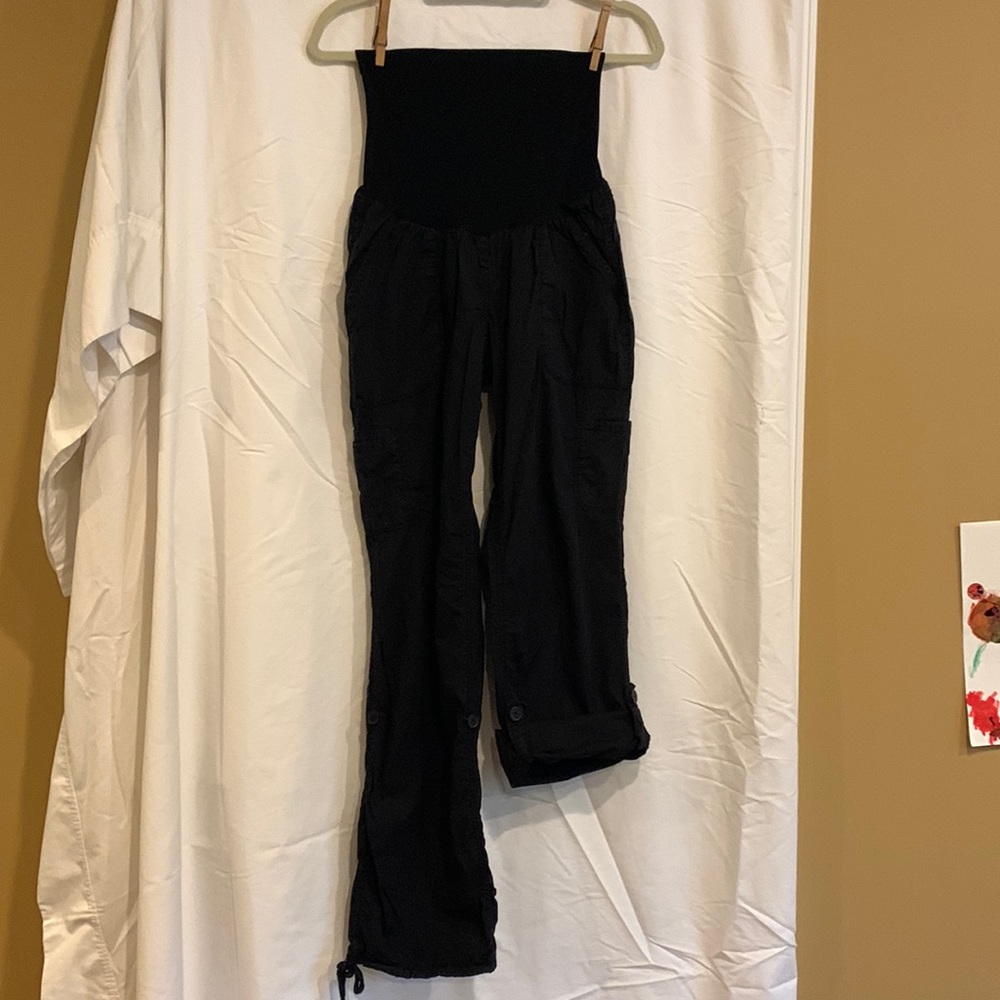 Black Motherhood Maternity Cargo Pants - Size Large